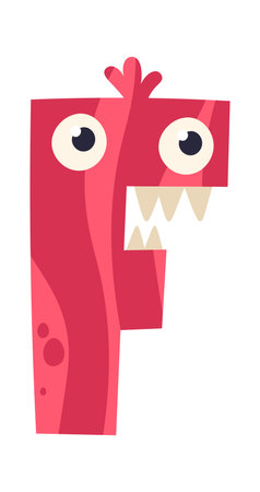 Monster Alphabet F Letterのイラスト素材