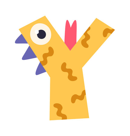 Monster Alphabet Y Letterのイラスト素材