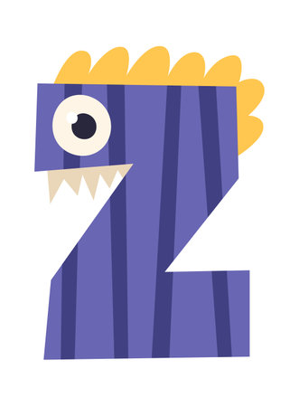 Monster Alphabet Z Letterのイラスト素材