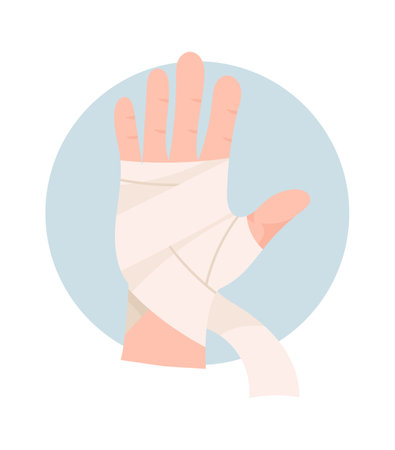 Wounds First Aid With Bandageのイラスト素材