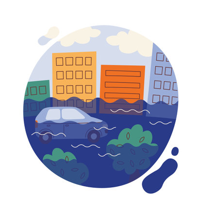 Floods Climate Problemのイラスト素材