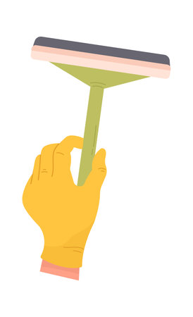 Hand With Rubber Squeegeeのイラスト素材