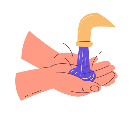Washing Hands With Waterのイラスト素材