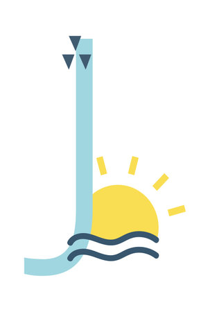 Summer Alphabet J Letterのイラスト素材