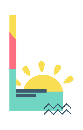 Summer Alphabet L Letterのイラスト素材