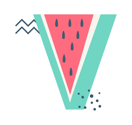 Summer Alphabet V Letterのイラスト素材