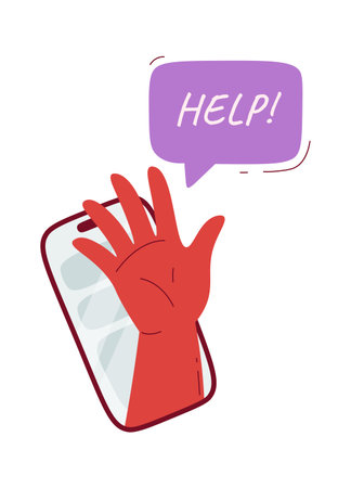 Smartphone Addiction Illustrationのイラスト素材