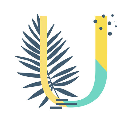 Summer Alphabet U Letterのイラスト素材