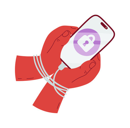 Smartphone Addiction Illustrationのイラスト素材