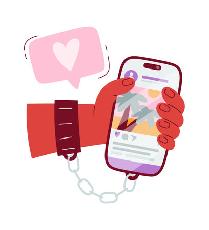 Smartphone Addiction Illustrationのイラスト素材