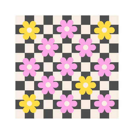 Abstract Groovy Flower Patternのイラスト素材