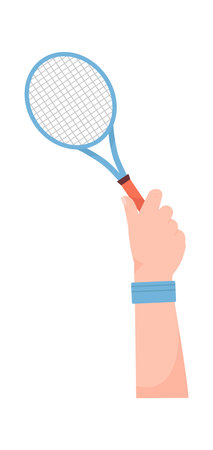 Hand Holding Tennis Racketのイラスト素材
