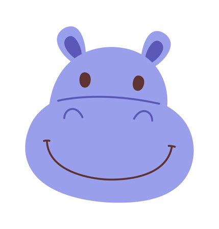 Hippo Animal Faceのイラスト素材