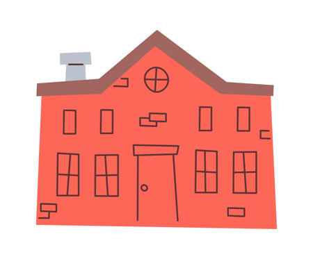 Cartoon Residential Houseのイラスト素材