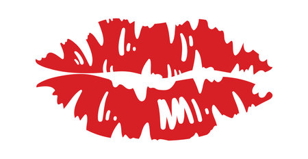Lipstick Kiss Printのイラスト素材