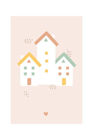 Childish Buildings Backgroundのイラスト素材