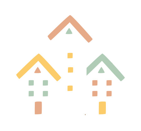 Cartoon Residential Buildingsのイラスト素材