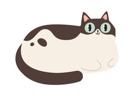 Funny Lying Catのイラスト素材