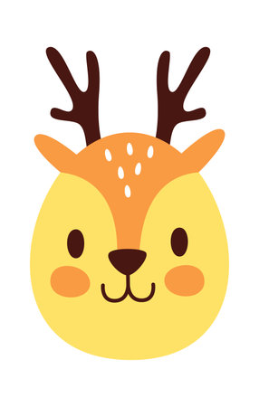 Childish Deer Faceのイラスト素材