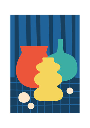 Modern Vases Still Life Paintingのイラスト素材