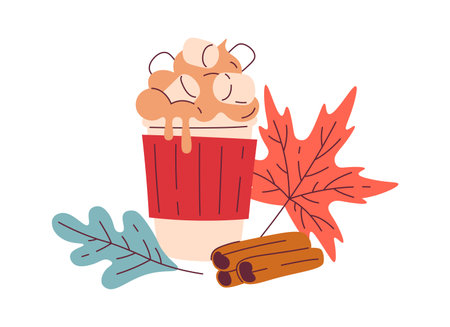 Autumn Beverage Compositionのイラスト素材