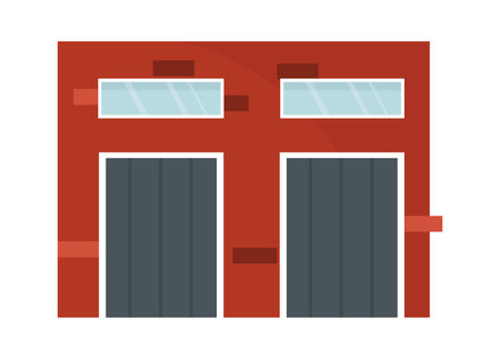 Garage Building Illustrationのイラスト素材
