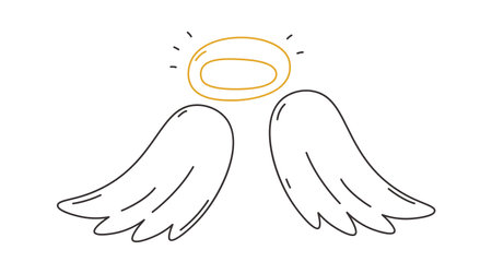 Angel Wings With Haloのイラスト素材