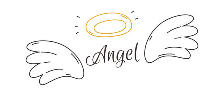 Angel Wings With Haloのイラスト素材