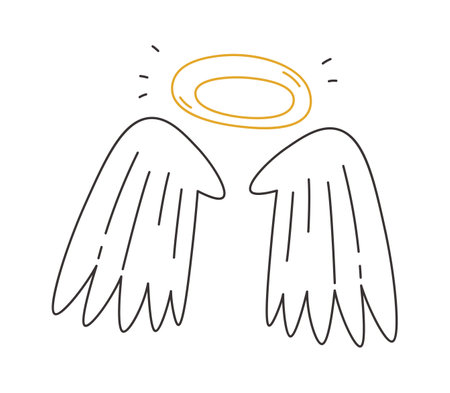 Angel Wings With Haloのイラスト素材