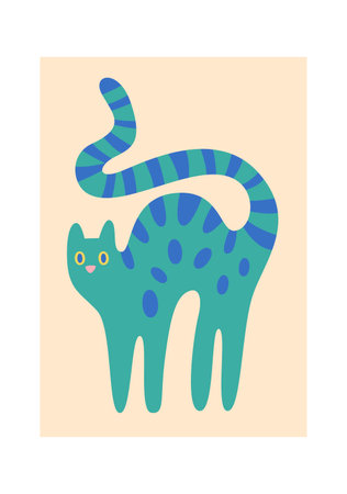 Cat Abstract Paintingのイラスト素材