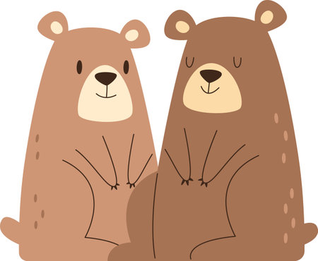 Bears Couple Animalのイラスト素材