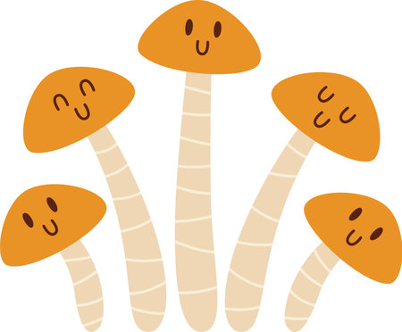 Mushroom Characters Familyのイラスト素材