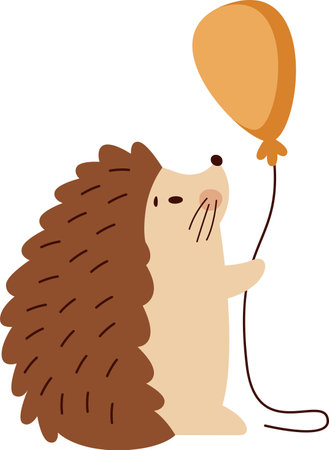 Hedgehog With Balloonのイラスト素材