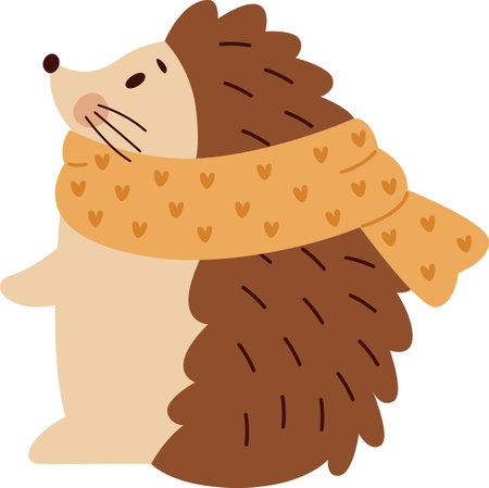 Hedgehog Wearing Scarfのイラスト素材