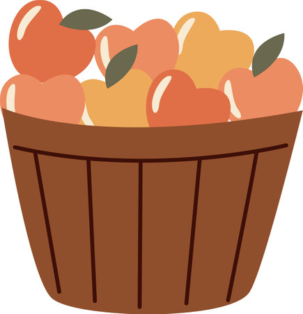 Bucket With Applesのイラスト素材