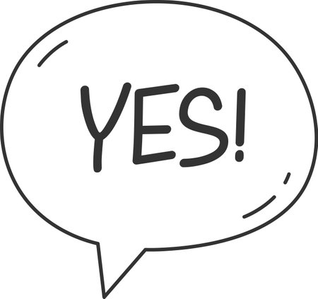 Yes Lettering Doodleのイラスト素材