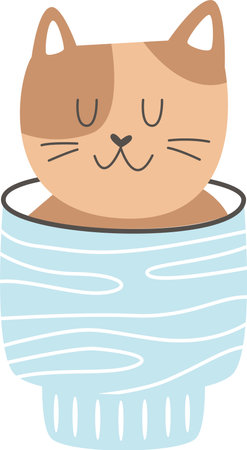 Cat In Cupのイラスト素材