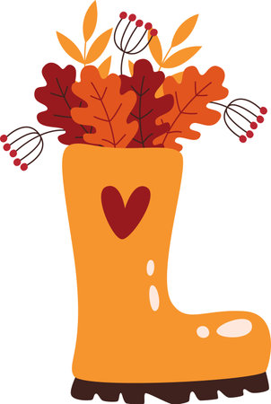 Leaves In Rubber Bootのイラスト素材