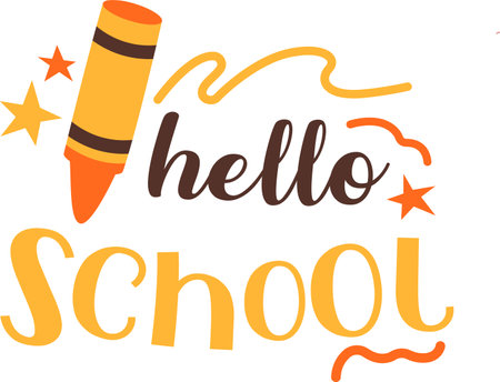 Hello School Stickerのイラスト素材