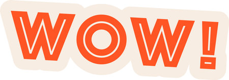 Wow Lettering Stickerのイラスト素材