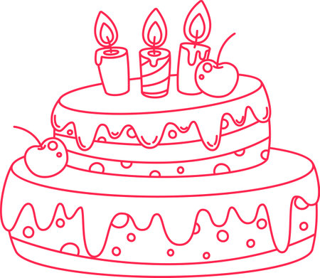 Birthday Cake Linearのイラスト素材