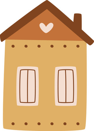 Childish Cottage Houseのイラスト素材