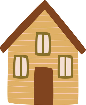 Childish Cottage Houseのイラスト素材