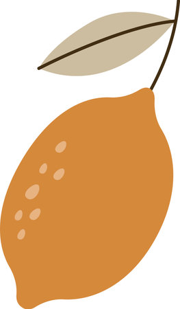 Lemon Fruit With Leafのイラスト素材