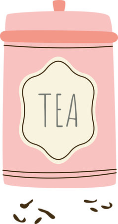 Jar With Leaf Teaのイラスト素材