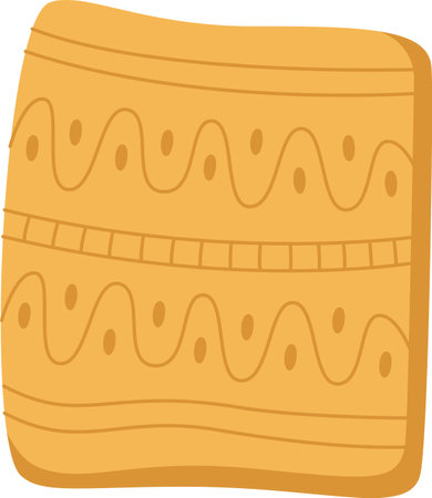 Knitted Towel With Ornamentのイラスト素材