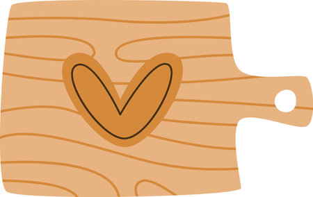 Cutting Board With Heartのイラスト素材