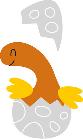 Newborn Dinosaur In Eggのイラスト素材