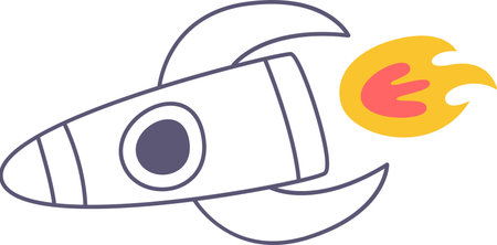 Flying Rocket Iconのイラスト素材