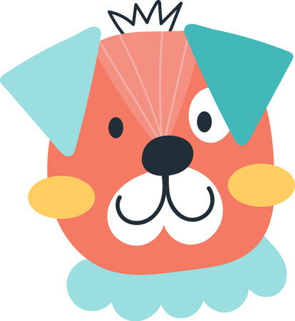 Childish Dog Headのイラスト素材